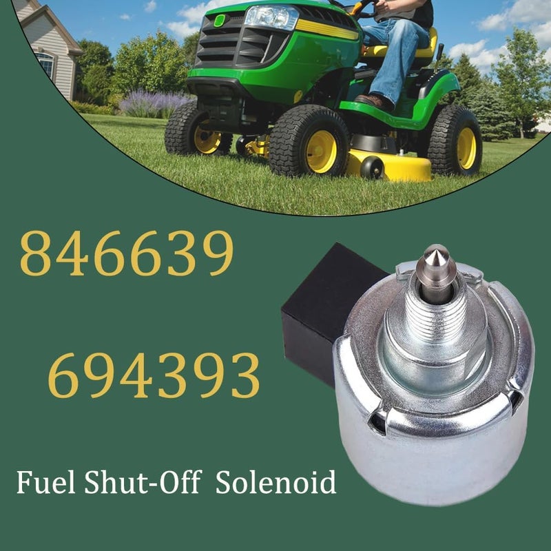 UNIMORE 694393 692734 846639 33R777-0009-G1 صمام كهربائي لإيقاف تدفق الوقود متوافق مع Briggs&Stratton، John Deere Hu sqvarna Craftsman جزازة العشب بديل صمام الكربوراتور لمحرك الحديقة والحديقة - Image 2